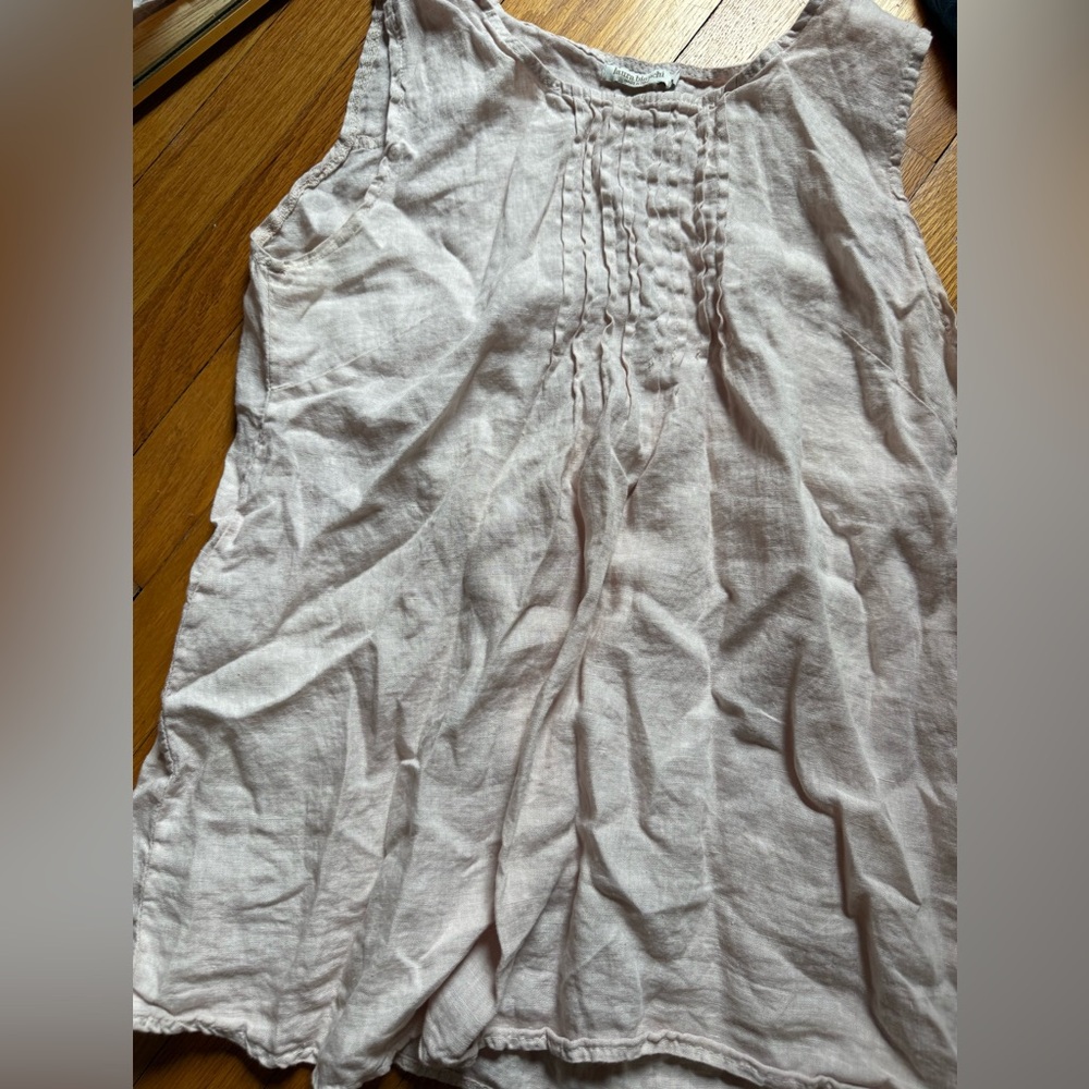 Sleeveless Italian Linen Top size L